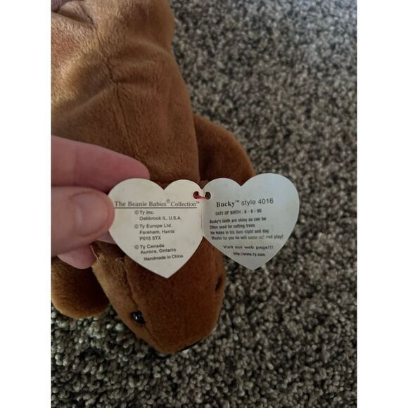 Ty Beanie Babies Bucky The‎ Beaver - Picture 3 of 3